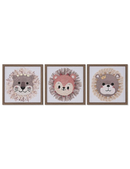 Tela Home ESPRIT Branco Natural Infantil animais 30 x 2,6 x 30 cm (3 Unidades) Tela Home ESPRIT Branco Natural Infantil animais 30 x 2,6 x 30 cm (3 Unidades)
