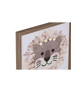 Tela Home ESPRIT Branco Natural Infantil animais 30 x 2,6 x 30 cm (3 Unidades)