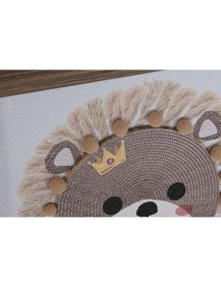 Tela Home ESPRIT Branco Natural Infantil animais 30 x 2,6 x 30 cm (3 Unidades)
