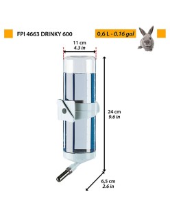 Pet feeding dish Ferplast Fpi 4663 Drinky 600 Grey Stainless steel 600 ml