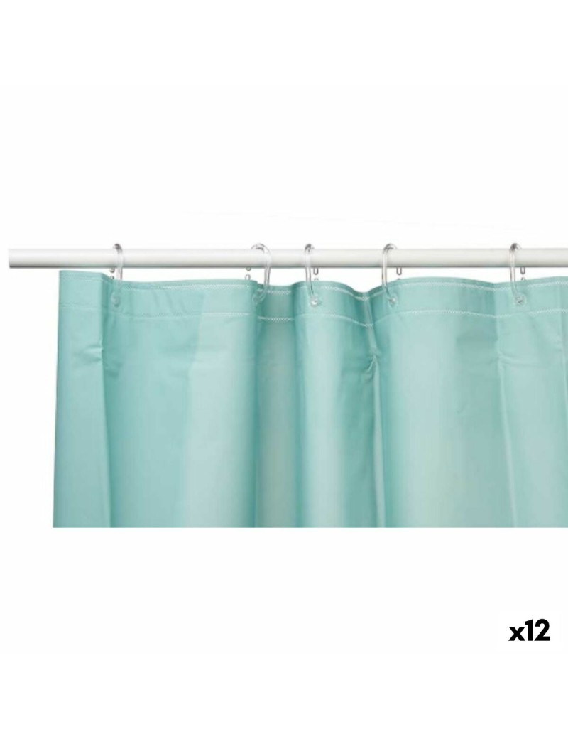 Cortina de Ducha Berilo SC-MIX-01-GREEN Verde Polietileno EVA 180 x 180 cm (12 Unidades)
