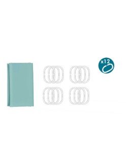 Shower Curtain Berilo SC-MIX-01-GREEN Green Polyethylene EVA 180 x 180 cm (12 Units)