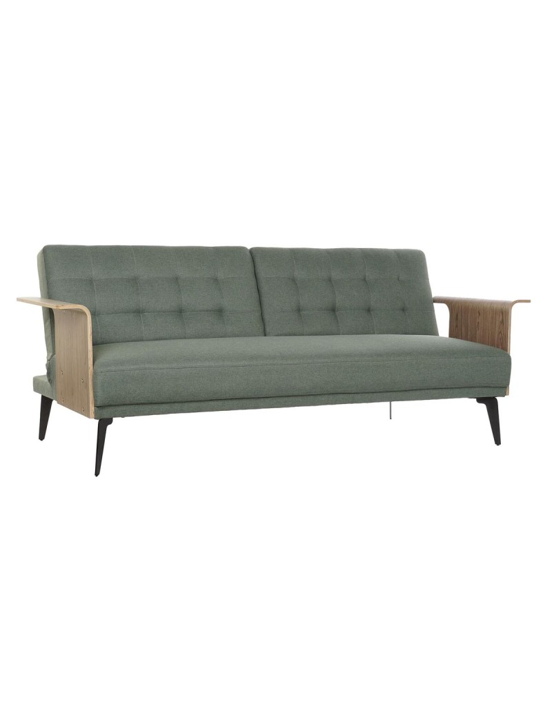 Sofá-cama DKD Home Decor 203 x 87 x 81 cm Preto Metal Castanho Verde
