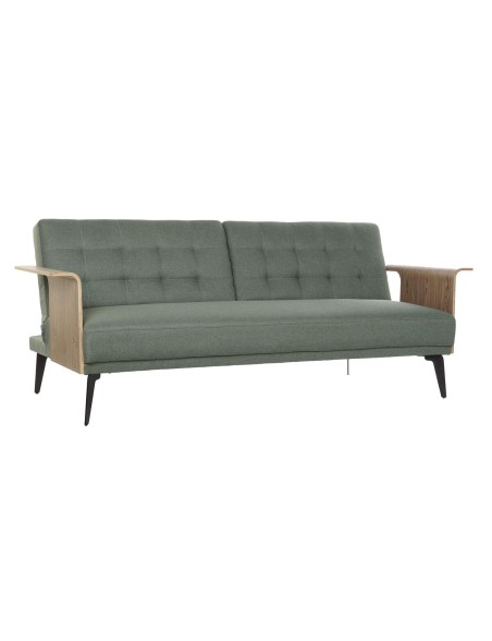 Sofá-cama DKD Home Decor 203 x 87 x 81 cm Preto Metal Castanho Verde Sofá-cama DKD Home Decor 203 x 87 x 81 cm Preto Metal Castanho Verde