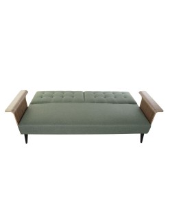 Sofá-cama DKD Home Decor 203 x 87 x 81 cm Preto Metal Castanho Verde