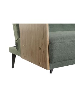 Sofá-cama DKD Home Decor 203 x 87 x 81 cm Preto Metal Castanho Verde