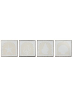 Bild Home ESPRIT Weiß Creme Mediterraner 40 x 3 x 40 cm (4 Stück)