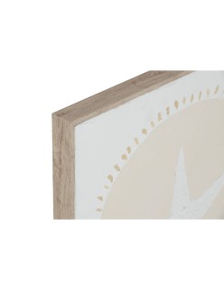 Cuadro Home ESPRIT Blanco Crema Mediterráneo 40 x 3 x 40 cm (4 Unidades)