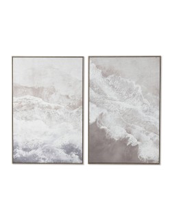 Bild Home ESPRIT Weiß Beige Glitzernd Mediterraner 60 x 3 x 90 cm (2 Stück)