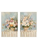 Cuadro Home ESPRIT Cottage Florero (2 Unidades)
