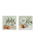 Quadro Home ESPRIT Giallo Bianco Rosso Verde Cottage 83 x 4,5 x 83 cm (2 Unità)