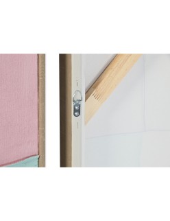 Cuadro Home ESPRIT Blanco Rosa Turquesa Abstracto Urbano 102 x 4,5 x 102 cm (2 Unidades)