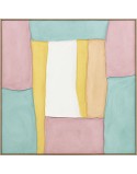 Cuadro Home ESPRIT Blanco Rosa Turquesa Abstracto Urbano 102 x 4,5 x 102 cm (2 Unidades)