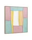 Cuadro Home ESPRIT Blanco Rosa Turquesa Abstracto Urbano 102 x 4,5 x 102 cm (2 Unidades)