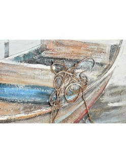 Cuadro Home ESPRIT Barco Mediterráneo 150 x 4 x 120,5 cm