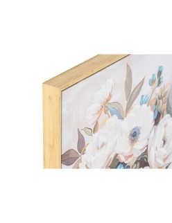 Cuadro Home ESPRIT Azul Blanco Beige Romántico Florero 60 x 3,5 x 60 cm (2 Unidades)