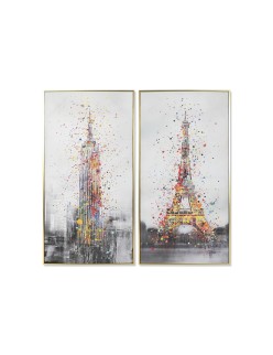 Cuadro Home ESPRIT París Nueva York Loft 62,5 x 3,5 x 122,5 cm (2 Unidades)