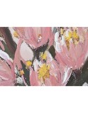 Cuadro Home ESPRIT Amarillo Verde Rosa Shabby Chic Florero 83 x 4,5 x 83 cm (2 Unidades)