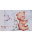 Cuadro Home ESPRIT Azul Marrón Infantil 30 x 2 x 40 cm (4 Unidades)