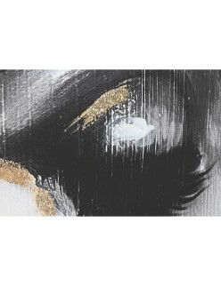 Cuadro Home ESPRIT Blanco Negro Gris Dorado Mujer (2 Unidades)