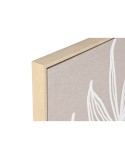 Cuadro Home ESPRIT Blanco Natural Hoja de planta Escandinavo 83 x 4,5 x 83 cm (2 Unidades)