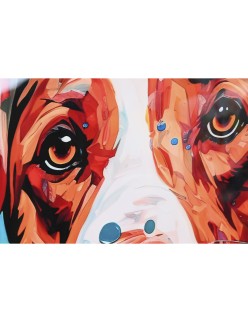 Cuadro Home ESPRIT Moderno Perro 80 x 3,5 x 80 cm (2 Unidades)