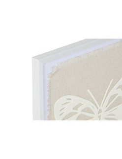 Cuadro Home ESPRIT Blanco Beige Mariposa Shabby Chic 40 x 2,2 x 40 cm (2 Unidades)