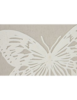 Cuadro Home ESPRIT Blanco Beige Mariposa Shabby Chic 40 x 2,2 x 40 cm (2 Unidades)