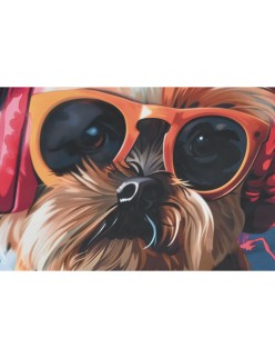 Cuadro Home ESPRIT Moderno Perro 50 x 3,5 x 50 cm (2 Unidades)