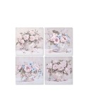 Bild Home ESPRIT Weiß Rosa Rosen Romantisch 60 x 3 x 60 cm (4 Stück)