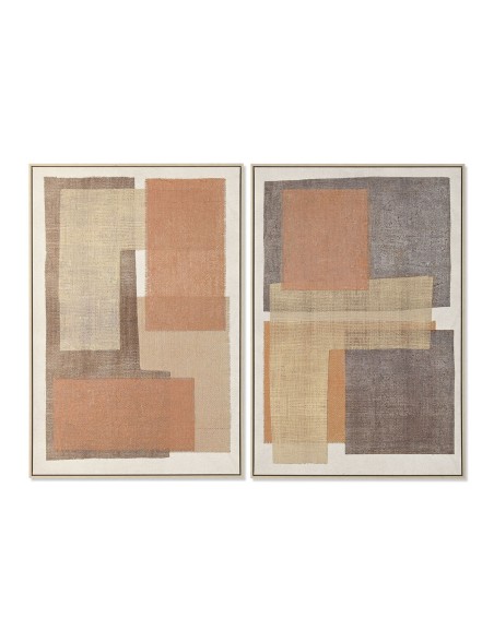 Cuadro Home ESPRIT Marrón Beige Naranja Natural Abstracto Urbano (2 Unidades)