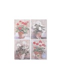 Cuadro Home ESPRIT Blanco Marrón Rojo Cottage 40 x 3 x 50 cm (4 Unidades)