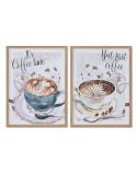 Pintura Home ESPRIT Castanho Cinzento Vintage 30 x 1,8 x 40 cm (2 Unidades)
