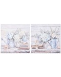 Bild Home ESPRIT Blau Grau Shabby Chic Hortensie 60 x 3 x 60 cm (2 Stück)