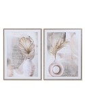 Quadro Home ESPRIT Bianco Grigio Vaso Scandinavo 45 x 2,5 x 60 cm (2 Unità)