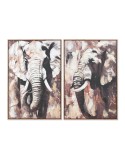 Quadro Home ESPRIT Marrone Grigio Elefante Coloniale 60 x 3,5 x 90 cm (2 Unità)
