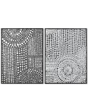 Cuadro Home ESPRIT Blanco Negro Abstracto Moderno Lacado 60 x 3,5 x 80 cm (2 Unidades)