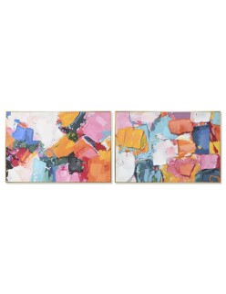 Cuadro Home ESPRIT Abstracto Urbano 122,5 x 3,5 x 82,5 cm (2 Unidades)