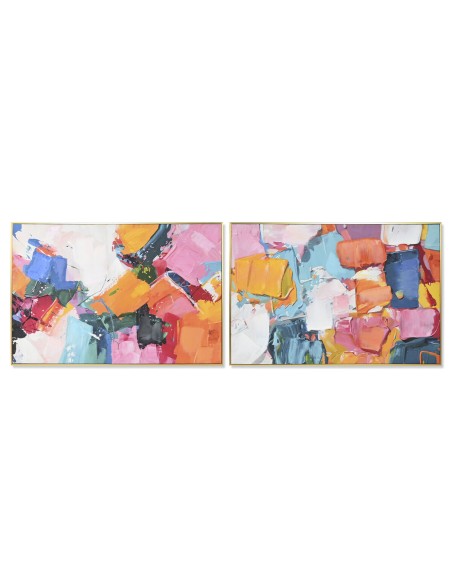 Cuadro Home ESPRIT Abstracto Urbano 122,5 x 3,5 x 82,5 cm (2 Unidades)