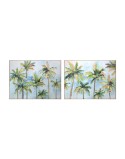 Bild Home ESPRIT Blau grün Palmen Tropical 120 x 3,5 x 90 cm (2 Stück)
