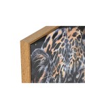 Cuadro Home ESPRIT Negro Dorado Leopardo Colonial Lacado 50 x 3,5 x 70 cm (2 Unidades)