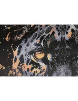Cuadro Home ESPRIT Negro Dorado Leopardo Colonial Lacado 50 x 3,5 x 70 cm (2 Unidades)