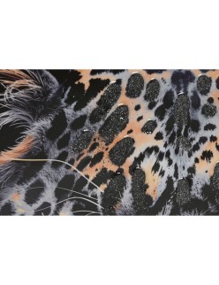 Cuadro Home ESPRIT Negro Dorado Leopardo Colonial Lacado 50 x 3,5 x 70 cm (2 Unidades)
