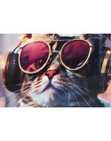 Cuadro Home ESPRIT Moderno Gato 50 x 3,5 x 50 cm (2 Unidades)