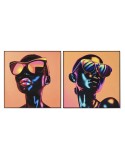 Quadro Home ESPRIT Arancio chica 80 x 3,5 x 80 cm (2 Unità)