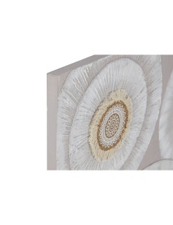 Cuadro Home ESPRIT Blanco Beige Círculos Escandinavo 80 x 3 x 80 cm (2 Unidades)