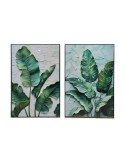 Cuadro Home ESPRIT Verde Palmeras Tropical 80 x 3,5 x 120 cm (2 Unidades)