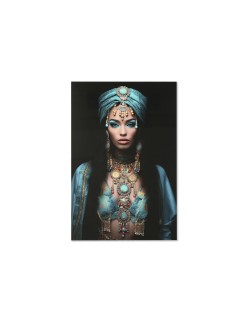 Painting Home ESPRIT Blue Black Printed 100 x 0,4 x 150 cm