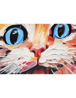 Cuadro Home ESPRIT Moderno Gato 80 x 3,5 x 80 cm (2 Unidades)
