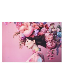 Pintura Home ESPRIT Cor de Rosa Impresso 150 x 0,4 x 100 cm